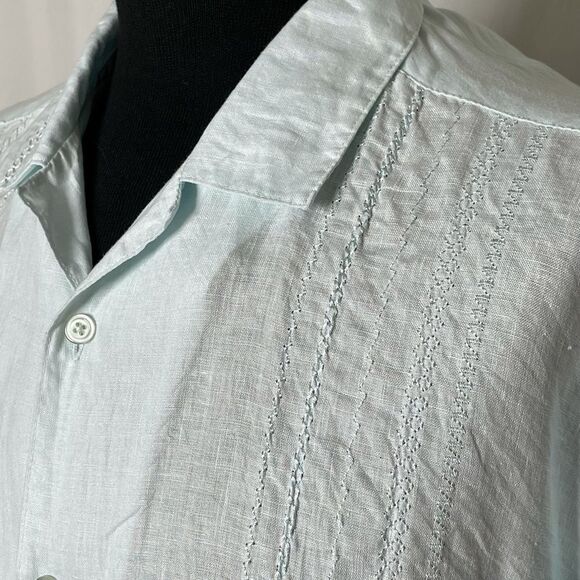 Cubavera 100% Linen Short Sleeve Button Down Shirt - Mens L - Picture 5 of 7